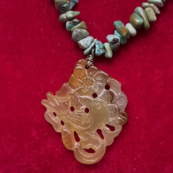 Catherine Stein necklace, Blue & brown stones with bird design, New with tag - Picture 2 of 4